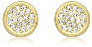 CARISSIMA Kinder Kubik Zirkonia Pave Set 7 mm Disc Ohrstecker 9k (375) Gelbgold 1.58.8979