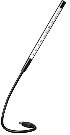 USB Light 10 LEDs Flexible LED Reading Lamp for Keyboard Reading Notebook Laptop PC (Black)