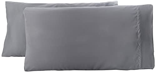 Amazon Basics Mikrofaser-Kissenbezüge, 50 x 80 cm, 2er-Pack, Dunkelgrau