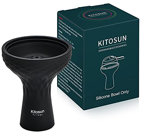 Kitosun Vortex Foyer Chicha en Silicone - Kitosun Accessoire pour Narguilé Tête de tabac à 70 degrés silicone Durable Pour 15 à 18 g Arômes fumer - Travailler avec SmokeBox HMD (noir)