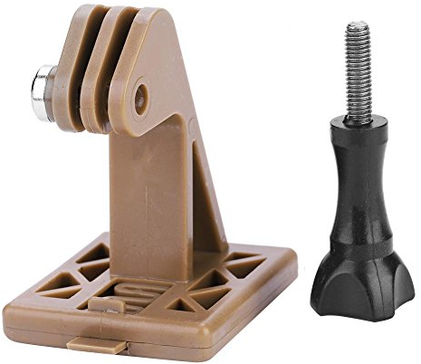 Tbest Tactical Airsoft Fast Helmet Accessories Helmet Front Bracket Mount Helmet Camera Adapter Extension Base replacement for Go pro Action Camera (Brown)