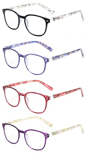 JM Lesebrille Satz von 4 Qualität Federscharnier Leser Damen Herren Brille Für Lesen +2.5 Mischfarbe