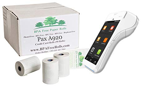 Pax A920 Kreditkartenrollen (50 Rollen pro Box), ohne PHENOL, ohne BPA, 57 x 45 mm, für Kreditkarten (1)