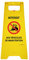 AUA SIGNALETIQUE - Chevalet de signalisation interdit aux véhicules de manutention - Poids 1Kg en plastique jaune