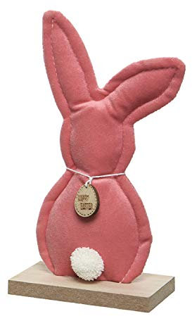 ETC Kleiner frühlingshafter putziger Deko-Hase Osterhase als Silhouette aus Samt Preis für 1 Stück (pink)