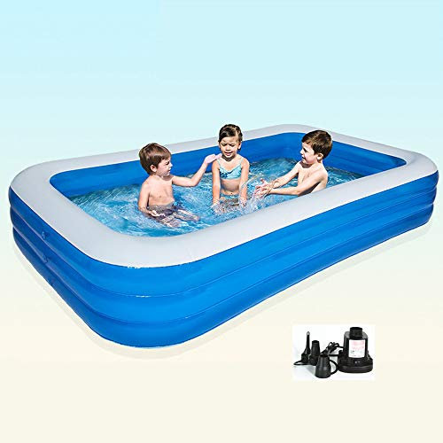 QIANG Piscine Gonflable Adultes Grande Famille Trois Couches épaissies Pataugeoires Extérieures Piscine,262 * 175 * 60cm
