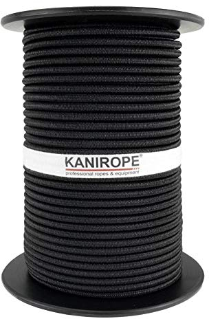 Kanirope® Gummiseil MONOSPAN PP 6mm 100m Schwarz Expanderseil Spann Seil Spanner Spannseil Plane