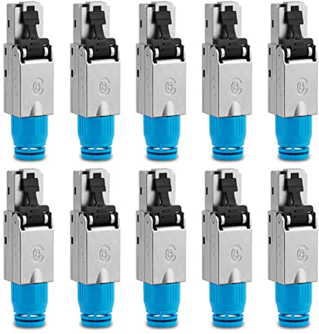 UC-Express Netzwerkstecker CAT 8 RJ45-10x RJ45 Stecker Steckverbinder - werkzeuglos - geschirmt - mit Zugentlastung - CAT8 CAT8.1 LAN Netzwerkkabel Stecker
