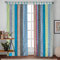 2 Pcs Set Indian Vintage Old Silk Sari Fabric Patchwork Handmade Door Window Rod Pocket Home Decor Panel Curtain Set (Turquoise Strip Patch, 84x42 Each Panel)