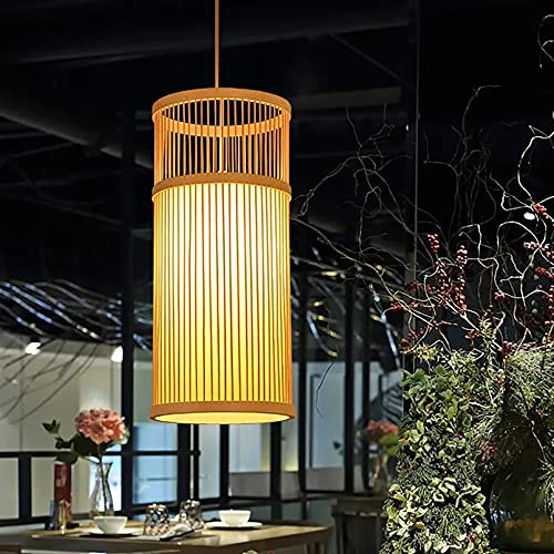 GUANSHAN Kreative Bambusweberei Pendelleuchte Zen Bambus Lampenschirm Deckenleuchte Kronleuchter Deckenlampe Nachtdekoration Lampe Für Restaurant, B & B, Teestube, Tatami, etc.