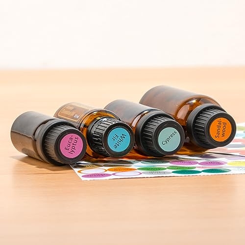 minkissy Circle Stickers 10 Sheets Essential Oils Labels Bottle Cap Stickers Lid Stickers for Rollerballs Bottles and Organizing Labels Stickers Cap Stickers for Essential Oil Bottle Jar Labels
