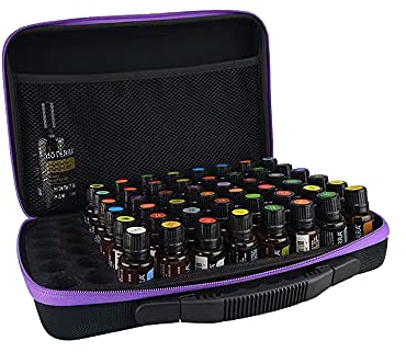 60 Slots Essential Oil Case Essential Oil Zipper Handbag for 5ML 10ML 15ML Perfume Oil Portable Travel Carrying Box Nail Polish Storage Bag