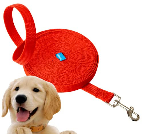 Edipets, Schleppleine für Hunde, 1.5m / 3m / 5m / 10m / 15m, Wasserdicht Trainingsleine für Große bis Kleine Hunde, Robuste Hundeleine (10 m, rot)