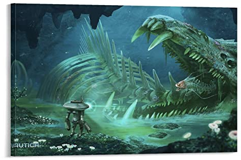 DSGDSF Subnautica Poster mit Meeresboden und Tiefseetaucher, dekoratives Gemälde, Leinwand, Wandkunst, Wohnzimmer, Poster, Schlafzimmer, Gemälde, 20x30 cm