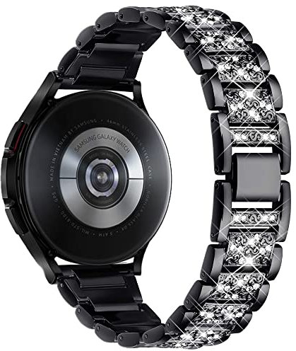 Compatibile con Amazfit GTR 42 mm/GTS/Bip/Bip Lite, Cinturino Orologio Smartwatch in Acciaio Inox, Cinturino di Ricambio Rapido (20 mm, Nero)