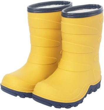 FUNCOO PLUS Stivali invernali caldi foderati per ragazze e ragazzi, stivali da pioggia e neve, taglia 27-38, giallo, 36 EU