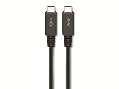 goobay 60200 USB4 Kabel Gen 3x2 / USB C auf USB C Schnellladekabel 100W 20V 5A / 40 Gbits Datenübertragungsrate / Zertifiziertes USBC 4.0 Kabel / 1m