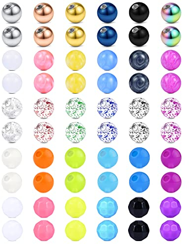 Rajnard Piercing Kugeln 14G 8mm Ersatzkugeln für Bauchnabelpiercing Nippel Zungenpiercing Industrial Septum Piercing Schmuck Im Dunkeln leuchtende Kugel