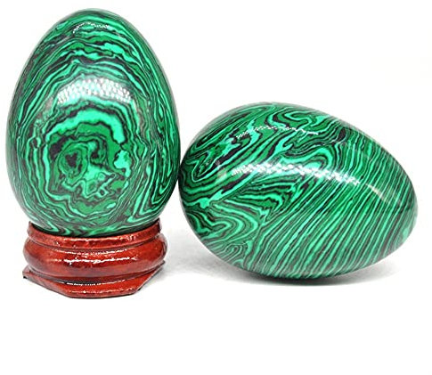 WPFHY Efficacité Globale, équilibre des Sept Chakras, aw 35x50mm d'oeuf Malachite en Forme de Pierre cicatrisant Cristal de Cristal Naturel Minérale Gemstone décoration spirituelle Collection