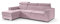 ALTDECOR Ecksofa Links mit Schlaffunktion und Bettkasten mit Gasdruckfeder, Polstercouch in L-Form Links angeordnet, rückenecht gepolstert, ideal als Gästebett - FIX - 242x168 cm Rosa