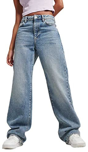 Superdry Damen Jeans aus Bio-Baumwolle mit weitem Beinschnitt Houston Mid Vintage 32/32