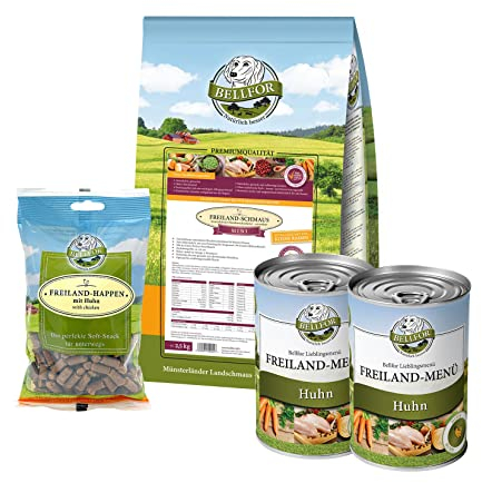 Bellfor Bolonka Futter Set, ohne Getreide, glutenfrei, Ohne synthetische Farb-, Aroma- und Konservierungsstoffe 3,5 kg