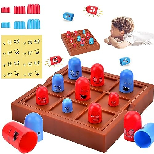 ARONRAVE Tic Tac Toe Big Eat Small Tic Tac Toe Spiel 2 Spieler Brettspiele Big Eat Small Game Brettspiel Interaktives Tischspiele Lustig Interaktives Spiele Brettspiel Lernspielzeug