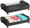 Cajas Almacenaje Ropa Bolsas de Almacenamiento Guardar 2 Piezas Organizador Armario Canape con ruedas Marco Metálico Ventana Transparente Caja Bajo Cama Para Zapatos Mantas Juguetes Edredones,Negro