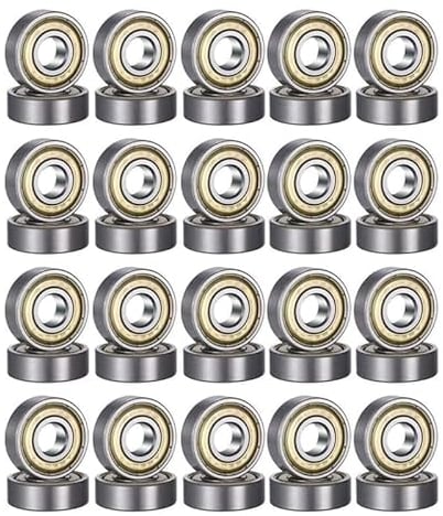 40 Pack 608 ZZ Kugellager, 8mm x 22mm x 7mm Metall Double Shielded Miniatur Rillenkugellager für Skateboard Roller Inline Skates