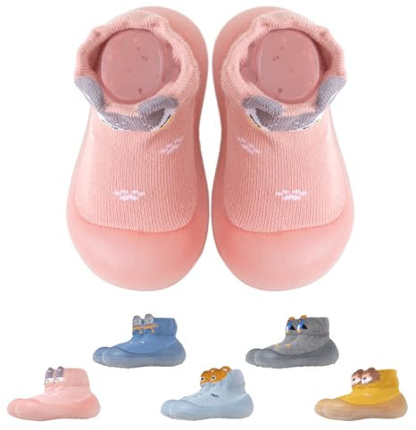 Scarpe Calzino per Bambini Scarpe Antiscivolo per Primi Passi Calzini Bambino con Suola Ispessita Pantofole Bambino Unisex Scarpe Bambino con Cartone Animato