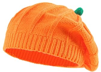 Stricken Kürbishüte,Halloween Kürbis Beanie Damen Baby Mütze Baskenmütze Wintermütze süße gestrickte Kürbismützen Eltern-Kind Strickmütze Warme Mütze für Halloween Partys 0-3 Jahre altes Kleinkind