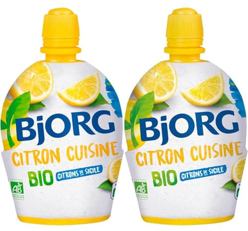BJORG - Jus de Citron Cuisine - À Base de Jus de Citrons Bio de Sicile - Aide Culinaire - 20 cl (Lot de 2)