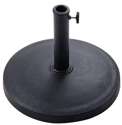 C-Hopetree 10 kg Heavy Duty Round Garden Parasol Base Stand for Patio Outdoor Market Table Umbrella, Black