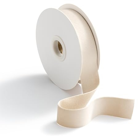 CHUQING Geschenkband Samt Beige 2,5 cm x 9 m Schleifenband Samtband Bänder Dekoband für Hochzeit, Taufe und Geburtstag
