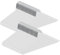 ABHENG Hosenbügel aus Metall, 50er-Pack, Kleiderbügel für Hosen mit offenen Enden, platzsparend, rutschfest, einfaches Aufhängen, 38B x 13H cm, Weiß,AIY0550W
