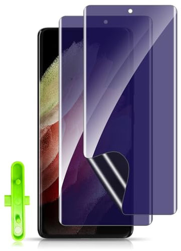 KeHowy Anti-Espion Protection D'écran Anti-lumière Bleue Compatible avec Samsung Galaxy S21 Ultra, [2 Pièces] Anti-espion Coloré, TPU Anti-Spy Protecteur D'écran pour Samsung Galaxy S21 Ultra
