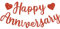 TONIFUL Red Happy Anniversary Banner, Pre-Strung Girland Zeichen für Jubiläums Hochzeitsfeier