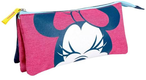 CERDÁ LIFE'S LITTLE MOMENTS Federmäppchen mit 3 Fächern Minnie – Rosa – 22,5 x 2 x 21,5 cm – Reißverschluss – Minnie Maus – Originalprodukt, entworfen in Spanien, Rosa, Federmäppchen mit 3 Fächern von