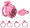 Peniskäfig aus Nylonharz mit 30 Stacheln und 2 Verdeckten Schlössern SM Männliches Sexspielzeug Keuschheitsgürtel mit 4 Ringen Chastity Cage Zum Trainieren des Männerpenis (Flat Ring,Pink)