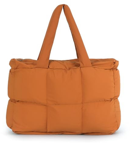 Jywmsc Puffer-Tragetasche für Damen, Große, Gesteppte, Gepolsterte Handtaschen, Leichte Schultertaschen für Reisen, Fitnessstudio, Einkaufen, Arbeit