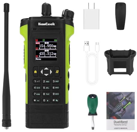 HAMGEEK APX-8000 12W Dual Band Radio VHF UHF Walkie Talkie mit Dual PTT Duplex Arbeitsmodus (grün)