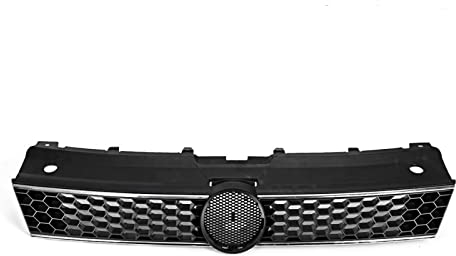 NIKISO Auto-Kühlergrill Für V&W Für Polo 6R 2009-2014 Autozubehör Auto Front Upper Grille Grill GTI Style Honeycomb Racing Grills(Silver Line)