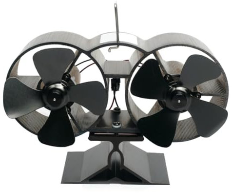 Osmond Heat Powered Wood Stove Fan Twin Fireplace Fan 8 Blades Stove Fans Log Burners Fan Silent Wood Burning Fan