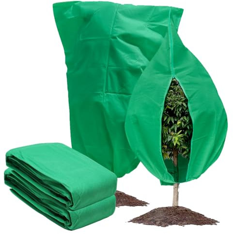 PRZRAO Lot de 2 Housse Hivernage Plante, 80x120cm Housse d'hivernage Plante Protection pour Plantes, Réutilisable pour Arbre Palmiers Jardin Balcon avec Cordon de Serrage et Zipper