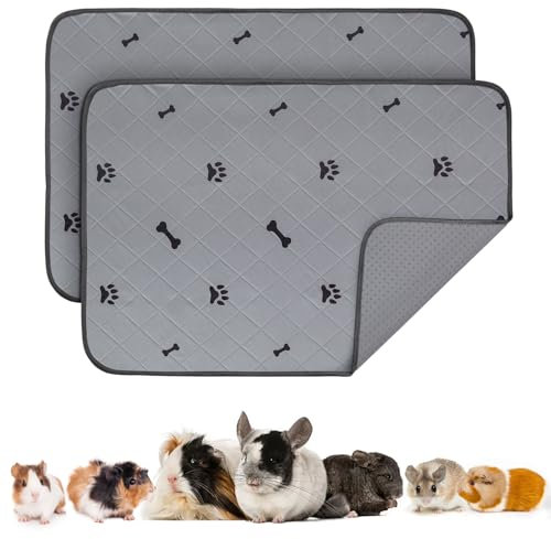 PICK FOR LIFE Saugfähige PIPI-Pads für Meerschweinchen, 4 Stück 30x30cm Waschbare PIPI Pads für Kaninchen, Wiederverwendbare PIPI Matten, Unterlagen für Hamster, Kaninchen, Hunde
