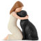 Carracci Love My Black Dog Figurines Statues, Girl Black Dog Angel Friendship Remembrance Gifts for Dog Mom, Sculpted Hand-Painted Figures for Dog Lovers