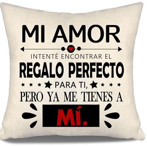 Aosumin Mi Amor intenté Encontrar Fundas de Cojín Divertidas para Esposa Esposo Novia Novio Cumpleaños San Valentín Navidad Regalo (mi Amor-a)