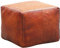 Marrakesch Vintage Sitzkissen Hocker inklusive Füllung und aus echtem Leder | Pouf Sitzhocker Griffit in Cognac Braun 50cm groß | Fußhocker Sitzsack als Skandinavische Schlafzimmer Wohnzimmer Deko