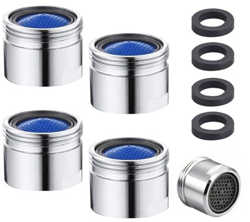 4 Stück Strahlregler M18, Wasserhahn Aufsatz mit 4-teiliger Dichtung, Wasserhahn Sieb Einsatz, Perlatoren für wasserhähne, High Tech Anti Kalk Perlator Wassersparend für Bad Küche