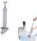 Rohrreinigungspumpe, Neu Rohrreiniger Druckluft Abflussreiniger Pumpe, Rohrreiniger Druckluft, Hochdruck Abflussreiniger, Pressluft Rohrreiniger für Toiletten Waschbecken Bodenabläufe (Grau, Gebogen)